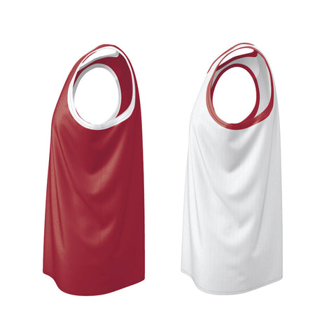 QLD Core Reversible Basketball Singlet U Neck Maroon and White Design Your Own Custom