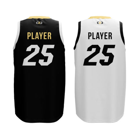 Buffaloes Core V-Neck Reversible Basketball Singlet Black and White Design Your Own Custom
