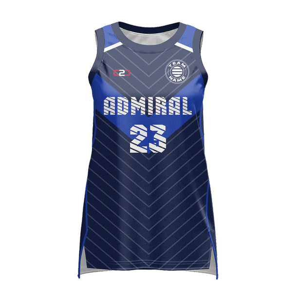 Custom ADMIRAL Ladies Basketball Singlet Front View